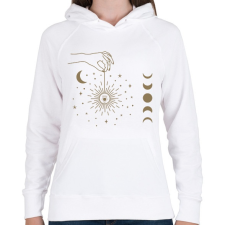 PRINTFASHION Game with the Sun - Női kapucnis pulóver - Fehér női pulóver, kardigán