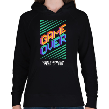 PRINTFASHION gameover - Női kapucnis pulóver - Fekete női pulóver, kardigán