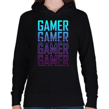 PRINTFASHION Gamer 1 - Női kapucnis pulóver - Fekete női pulóver, kardigán