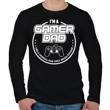 PRINTFASHION Gamer Apa - Férfi hosszú ujjú póló - Fekete férfi póló