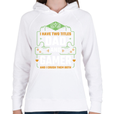 PRINTFASHION Gamer apa - Női kapucnis pulóver - Fehér női pulóver, kardigán