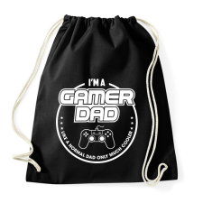 PRINTFASHION Gamer Apa - Sportzsák, Tornazsák - Fekete tornazsák