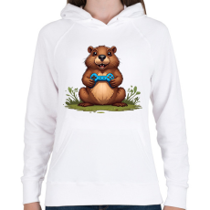 PRINTFASHION gamer bober - Női kapucnis pulóver - Fehér
