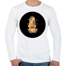 PRINTFASHION Gamer capybara - Férfi hosszú ujjú póló - Fehér férfi póló