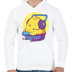 PRINTFASHION Gamer csirke - Férfi kapucnis pulóver - Fehér