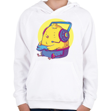 PRINTFASHION Gamer csirke - Gyerek kapucnis pulóver - Fehér gyerek pulóver, kardigán