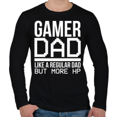 PRINTFASHION Gamer Dad - Férfi hosszú ujjú póló - Fekete