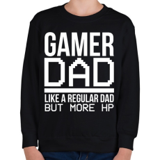 PRINTFASHION Gamer Dad - Gyerek pulóver - Fekete