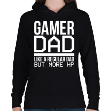 PRINTFASHION Gamer Dad - Női kapucnis pulóver - Fekete női pulóver, kardigán