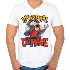 PRINTFASHION Gamer dühkitörés érzelmi károsult - Férfi V-nyakú póló - Fehér
