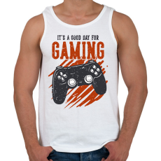 PRINTFASHION gamer - Férfi atléta - Fehér