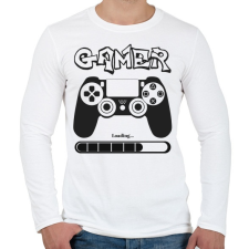PRINTFASHION Gamer - Férfi hosszú ujjú póló - Fehér férfi póló