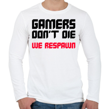 PRINTFASHION Gamer - Férfi hosszú ujjú póló - Fehér férfi póló