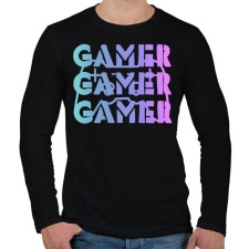 PRINTFASHION Gamer - Férfi hosszú ujjú póló - Fekete férfi póló