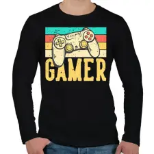 PRINTFASHION gamer - Férfi hosszú ujjú póló - Fekete férfi póló