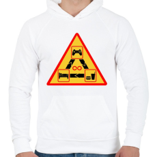 PRINTFASHION Gamer - Férfi kapucnis pulóver - Fehér