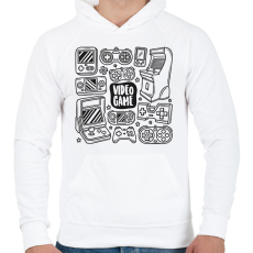 PRINTFASHION gamer - Férfi kapucnis pulóver - Fehér