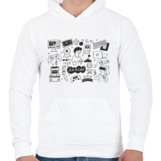 PRINTFASHION gamer - Férfi kapucnis pulóver - Fehér
