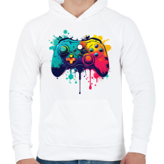 PRINTFASHION gamer - Férfi kapucnis pulóver - Fehér