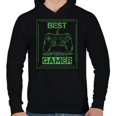 PRINTFASHION Gamer  - Férfi kapucnis pulóver - Fekete