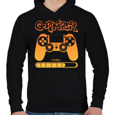 PRINTFASHION Gamer - Férfi kapucnis pulóver - Fekete