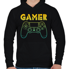 PRINTFASHION GAMER  - Férfi kapucnis pulóver - Fekete
