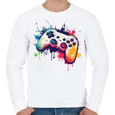 PRINTFASHION gamer - Férfi pulóver - Fehér férfi pulóver, kardigán