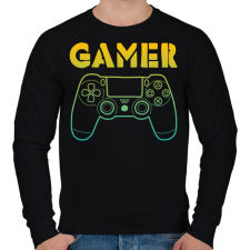 PRINTFASHION GAMER - Férfi pulóver - Fekete férfi pulóver, kardigán