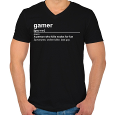 PRINTFASHION gamer - Férfi V-nyakú póló - Fekete