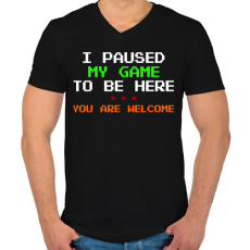 PRINTFASHION Gamer - Férfi V-nyakú póló - Fekete