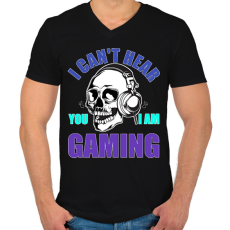 PRINTFASHION Gamer - Férfi V-nyakú póló - Fekete
