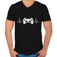PRINTFASHION gamer - Férfi V-nyakú póló - Fekete férfi póló