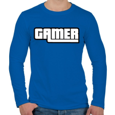 PRINTFASHION Gamer GTA style - Férfi hosszú ujjú póló - Királykék férfi póló