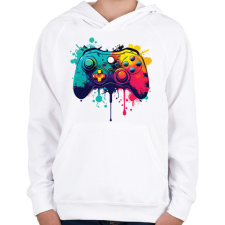 PRINTFASHION gamer - Gyerek kapucnis pulóver - Fehér gyerek pulóver, kardigán