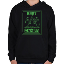 PRINTFASHION Gamer  - Gyerek kapucnis pulóver - Fekete gyerek pulóver, kardigán