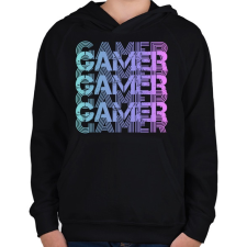 PRINTFASHION Gamer - Gyerek kapucnis pulóver - Fekete gyerek pulóver, kardigán