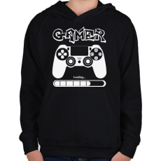 PRINTFASHION Gamer - Gyerek kapucnis pulóver - Fekete