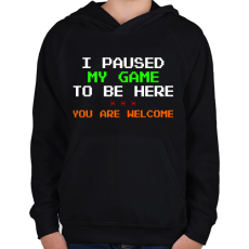 PRINTFASHION Gamer - Gyerek kapucnis pulóver - Fekete