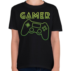 PRINTFASHION Gamer  - Gyerek póló - Fekete