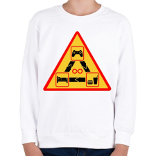 PRINTFASHION Gamer - Gyerek pulóver - Fehér gyerek pulóver, kardigán