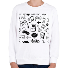 PRINTFASHION gamer - Gyerek pulóver - Fehér gyerek pulóver, kardigán
