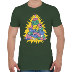 PRINTFASHION Gamer Karácsony - Férfi póló - Katonazöld