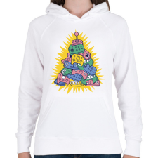 PRINTFASHION Gamer Karácsony - Női kapucnis pulóver - Fehér női pulóver, kardigán