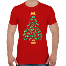 PRINTFASHION Gamer karácsonyfa - Férfi póló - Piros férfi póló