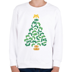 PRINTFASHION Gamer karácsonyfa - Gyerek pulóver - Fehér