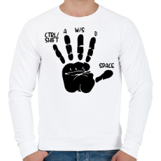 PRINTFASHION Gamer kéz - Férfi pulóver - Fehér