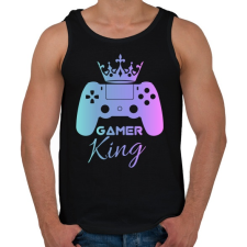 PRINTFASHION Gamer king  - Férfi atléta - Fekete atléta, trikó