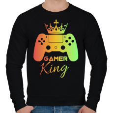 PRINTFASHION Gamer king  - Férfi pulóver - Fekete