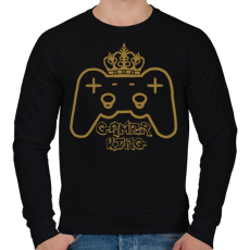 PRINTFASHION Gamer king - Férfi pulóver - Fekete