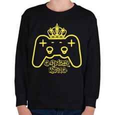 PRINTFASHION Gamer king - Gyerek pulóver - Fekete